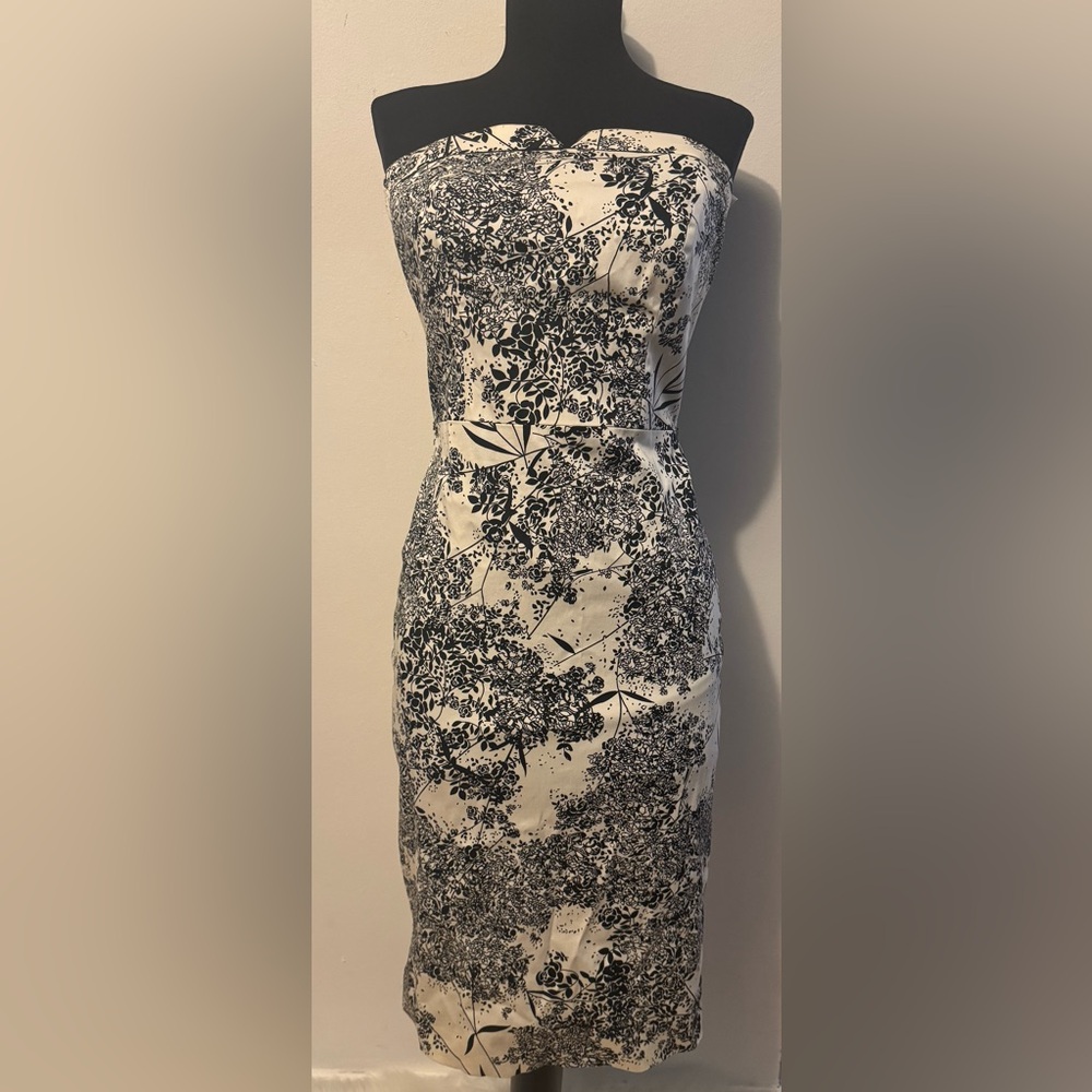 Floral Black and White Dress